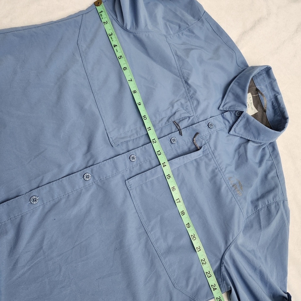 L.L. BEAN Men's‎ Long Sleeve Vented Tropicwear Outdoor Shirt Large Blue Neutral - Picture 8 of 14